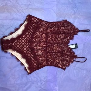 Lace Burgundy Bodysuit